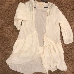 Joyfolie cream jacket blouse